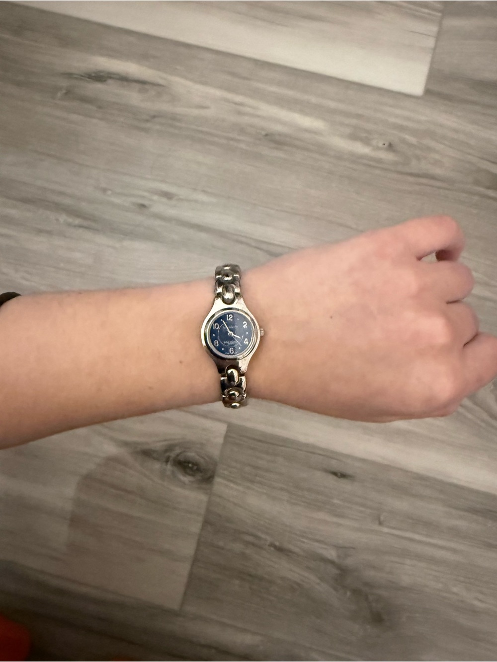 Classic Women's Silver Bracelet Watch with Blue Dial